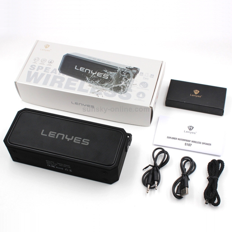 Lenyes S107 20W IPX7 Waterproof HiFi Bass Wireless Bluetooth Speaker, Support Hands-free / USB / AUX (Grey) Lenyes S107 20W IPX7 Waterproof HiFi Bass Wireless Bluetooth Speaker, Support Hands-free / USB / AUX (Grey)