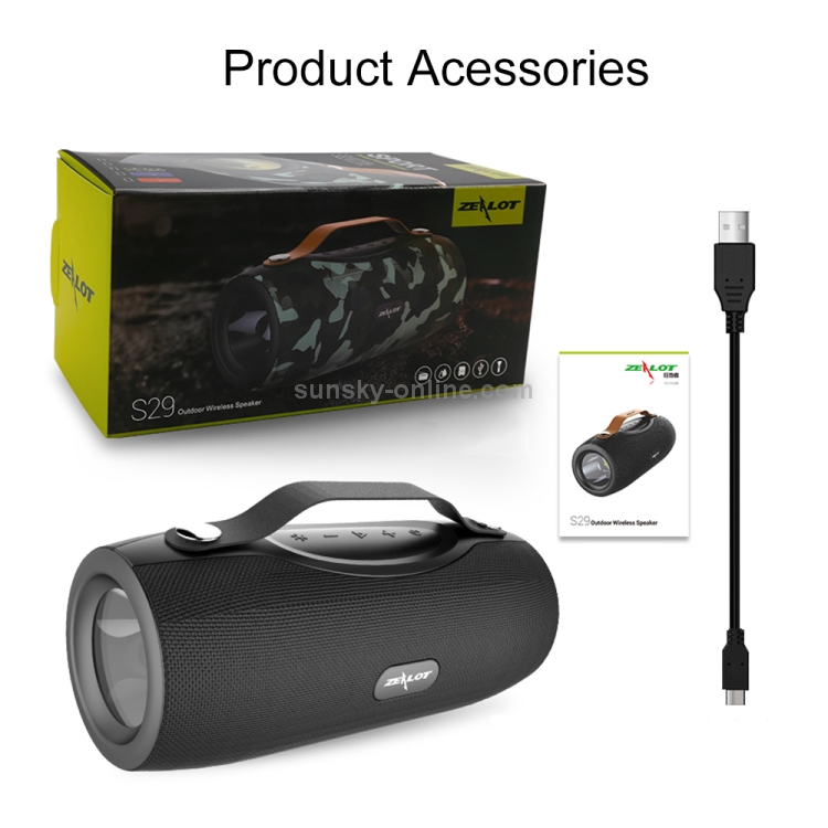 ZEALOT S29 10W Portable HiFi Bass Wireless Bluetooth Speaker, Support Hands-free / USB / AUX (Cyan) ZEALOT S29 10W Portable HiFi Bass Wireless Bluetooth Speaker, Support Hands-free / USB / AUX (Cyan)