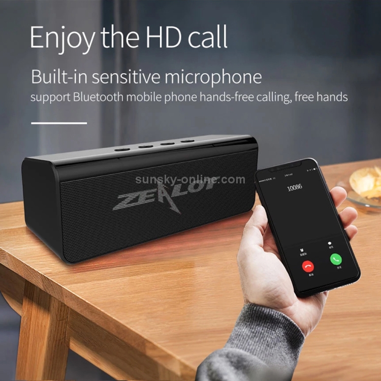 ZEALOT S31 10W 3D HiFi Stereo Wireless Bluetooth Speaker, Support Hands-free / USB / AUX / TF Card (Gray Blue)