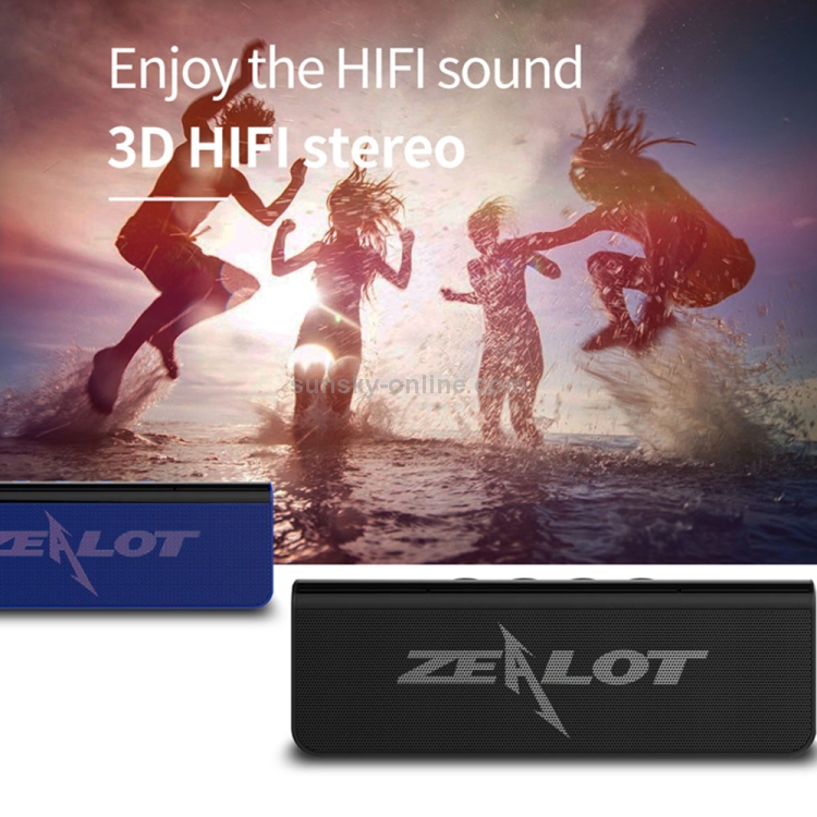 ZEALOT S31 10W 3D HiFi Stereo Wireless Bluetooth Speaker, Support Hands-free / USB / AUX / TF Card (Gray Blue)