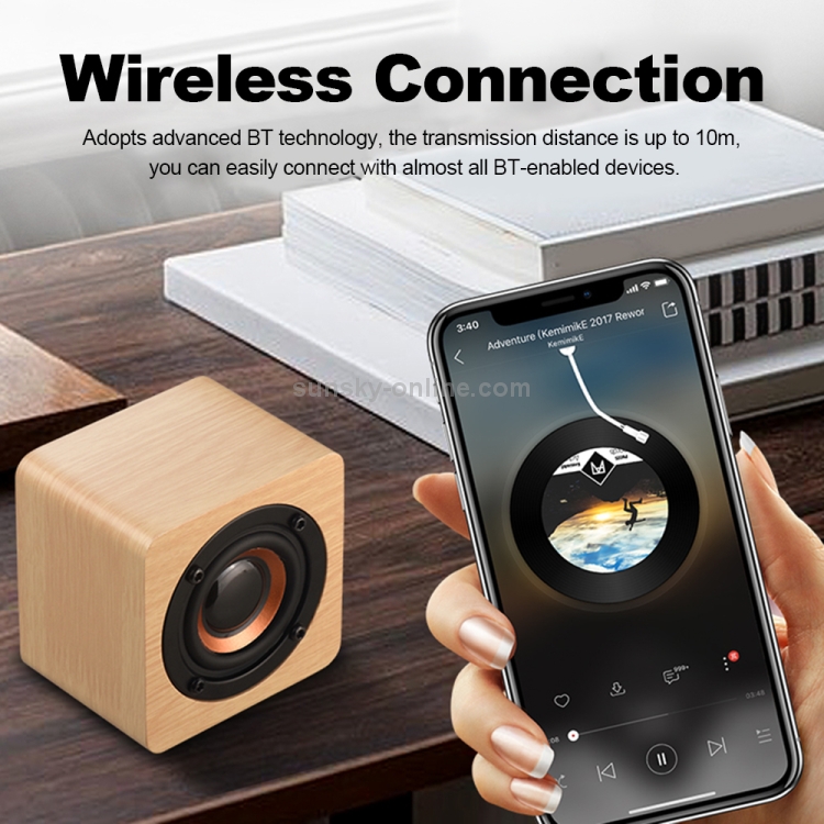 Q1 Wooden Mini Portable Mega Bass Wireless Bluetooth Speaker(Yellow) Q1 Wooden Mini Portable Mega Bass Wireless Bluetooth Speaker(Yellow)