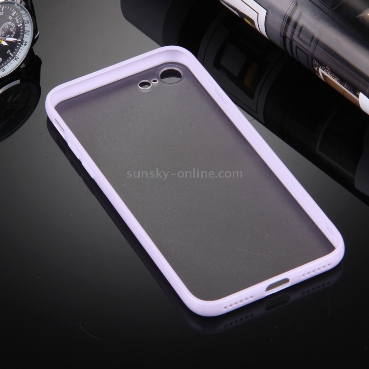 For iPhone 8 & 7 TPU + PC Transparent Protective Case(Purple)