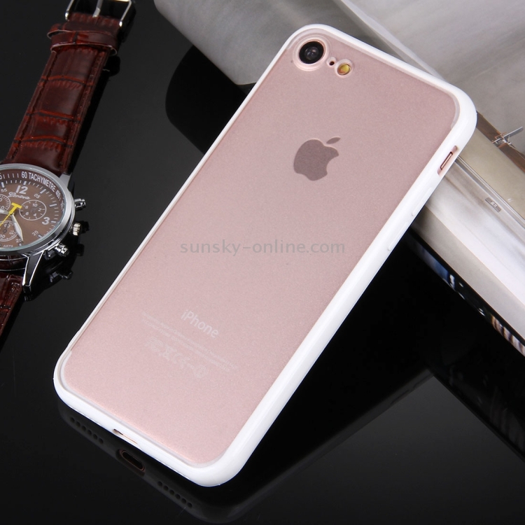 For iPhone 8 & 7 TPU + PC Transparent Protective Case(White)