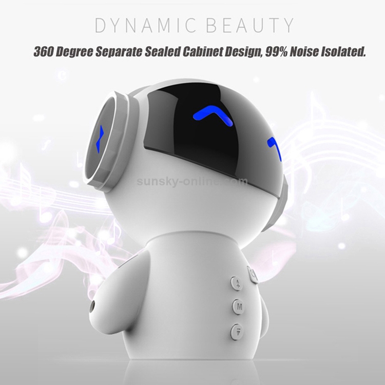 M10 Multi-function Mini Robot USB Charging Wireless Bluetooth Speaker Power Bank (White) M10 Multi-function Mini Robot USB Charging Wireless Bluetooth Speaker Power Bank (White)