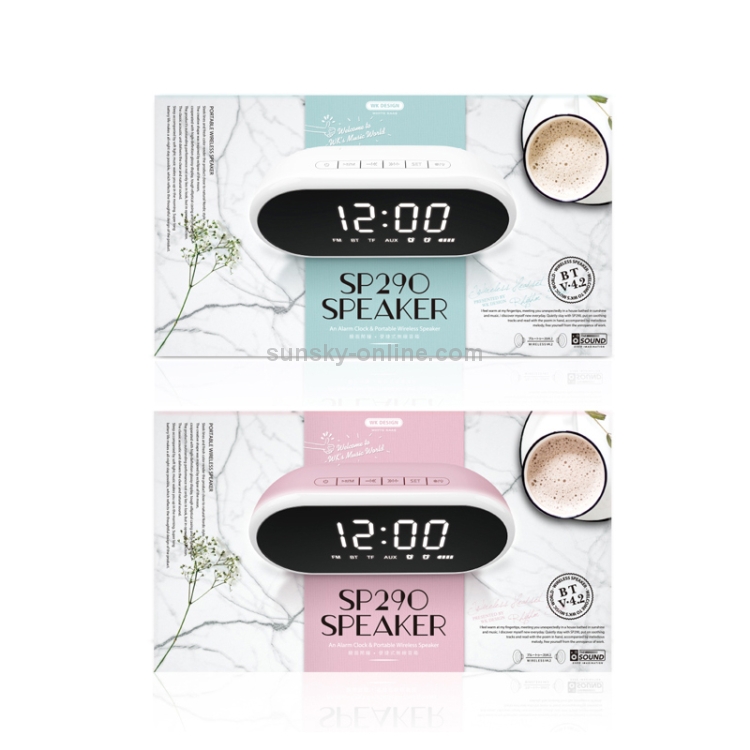 WK SP290 Portable Mirror Alarm Clock Bluetooth V4.2 Desktop Speaker (Pink) WK SP290 Portable Mirror Alarm Clock Bluetooth V4.2 Desktop Speaker (Pink)