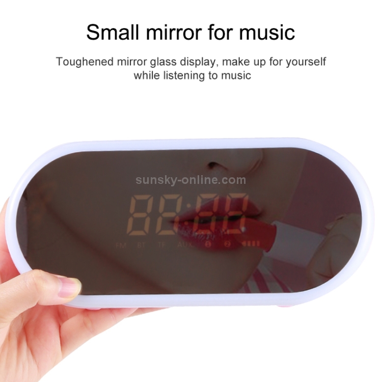 WK SP290 Portable Mirror Alarm Clock Bluetooth V4.2 Desktop Speaker (Pink) WK SP290 Portable Mirror Alarm Clock Bluetooth V4.2 Desktop Speaker (Pink)