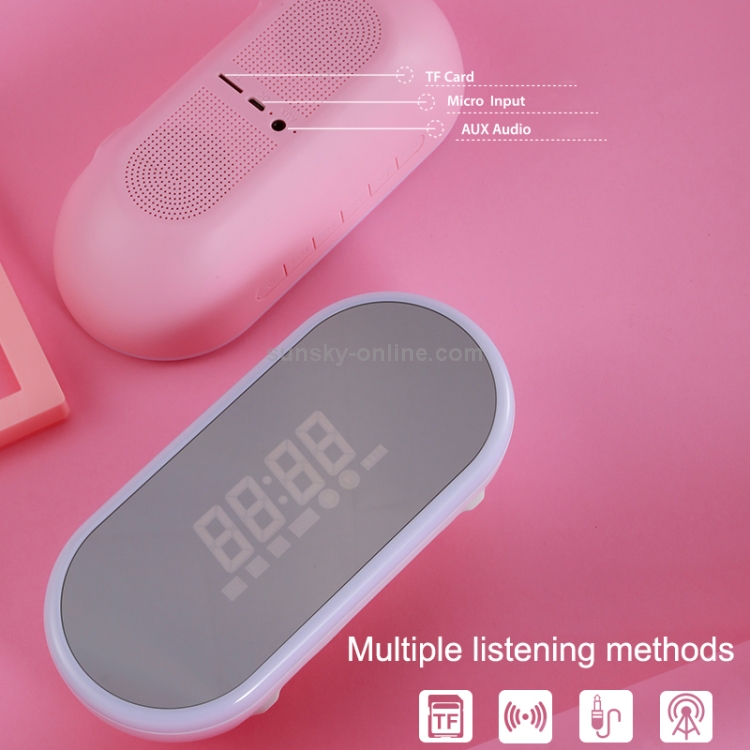 WK SP290 Portable Mirror Alarm Clock Bluetooth V4.2 Desktop Speaker (Pink) WK SP290 Portable Mirror Alarm Clock Bluetooth V4.2 Desktop Speaker (Pink)