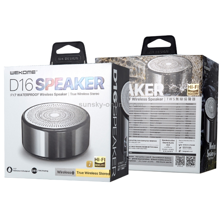 WK D16 Metal Bluetooth V5.0 Desktop Speaker(Black) WK D16 Metal Bluetooth V5.0 Desktop Speaker(Black)