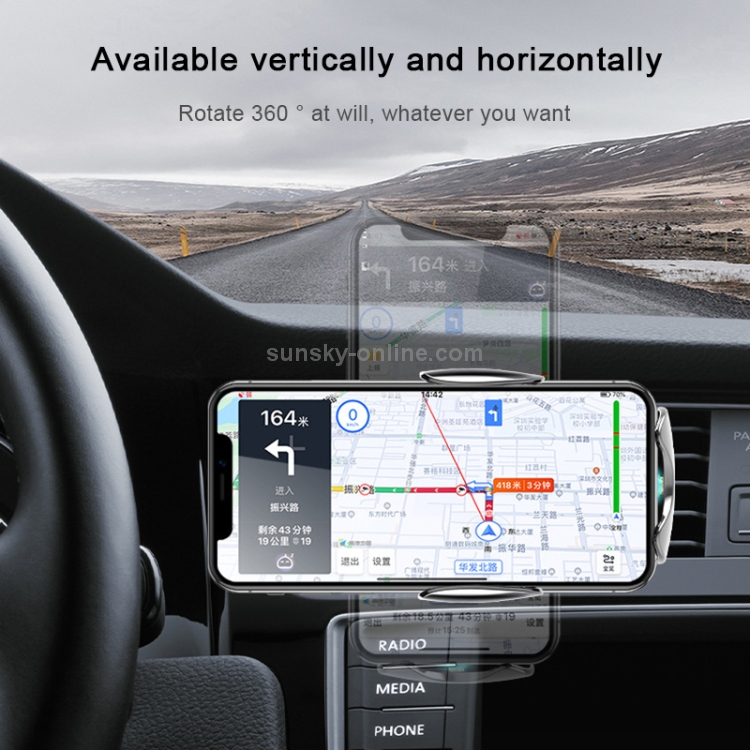 H9 QC3.0 Infrared Induction Magnetic Car Wireless Charging Mobile Phone Holder with Micro USB + 8 Pin + Type-C / USB-C Magnetic Connector(Silver) H9 QC3.0 Infrared Induction Magnetic Car Wireless Charging Mobile Phone Holder with Micro USB + 8 Pin + Type-C / USB-C Magnetic Connector(Silver)