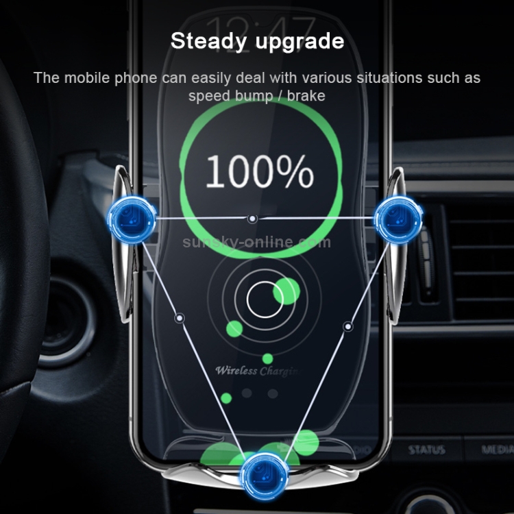 H9 QC3.0 Infrared Induction Magnetic Car Wireless Charging Mobile Phone Holder with Micro USB + 8 Pin + Type-C / USB-C Magnetic Connector(Silver) H9 QC3.0 Infrared Induction Magnetic Car Wireless Charging Mobile Phone Holder with Micro USB + 8 Pin + Type-C / USB-C Magnetic Connector(Silver)