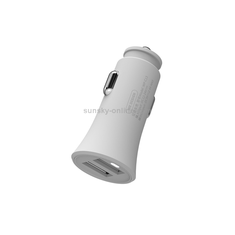 WK WP-C13 2.4A Warpath Dual USB Car Charger with USB to 8 Pin / Micro USB / Type-C Data Cable (White) WK WP-C13 2.4A Warpath Dual USB Car Charger with USB to 8 Pin / Micro USB / Type-C Data Cable (White)