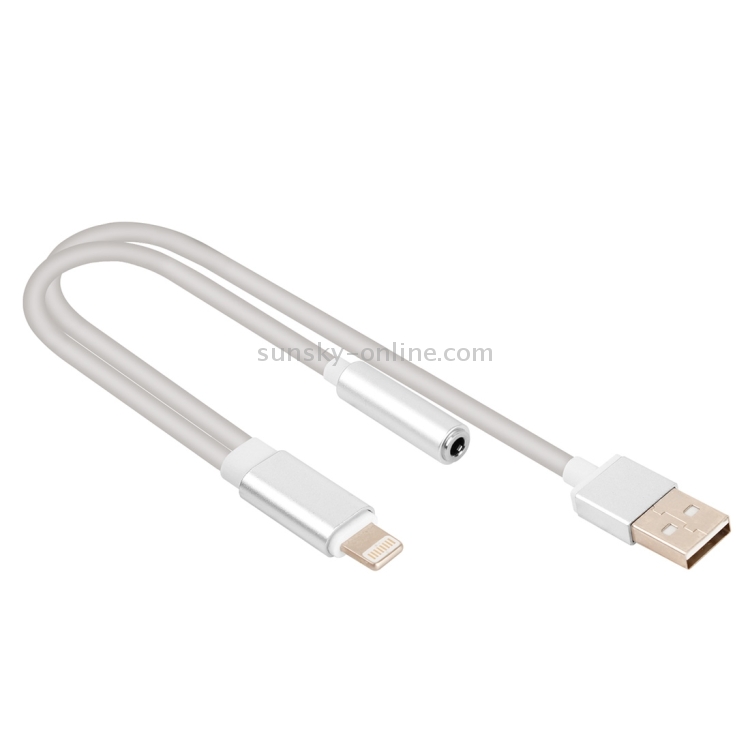 3.5mm & USB to 8 Pin Audio Adapter, Length: about 23cm 3.5mm & USB to 8 Pin Audio Adapter, Length: about 23cm