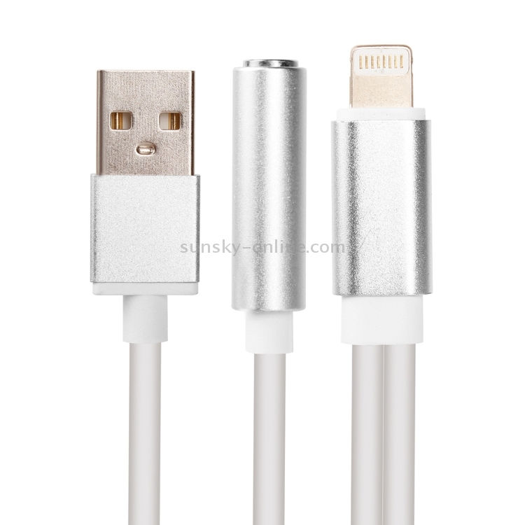 3.5mm & USB to 8 Pin Audio Adapter, Length: about 23cm 3.5mm & USB to 8 Pin Audio Adapter, Length: about 23cm