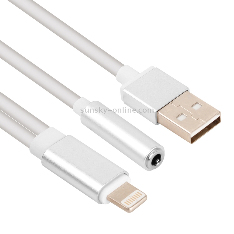 3.5mm & USB to 8 Pin Audio Adapter, Length: about 23cm 3.5mm & USB to 8 Pin Audio Adapter, Length: about 23cm