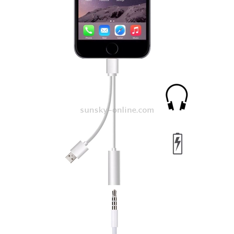 3.5mm & USB to 8 Pin Audio Adapter, Length: about 23cm 3.5mm & USB to 8 Pin Audio Adapter, Length: about 23cm