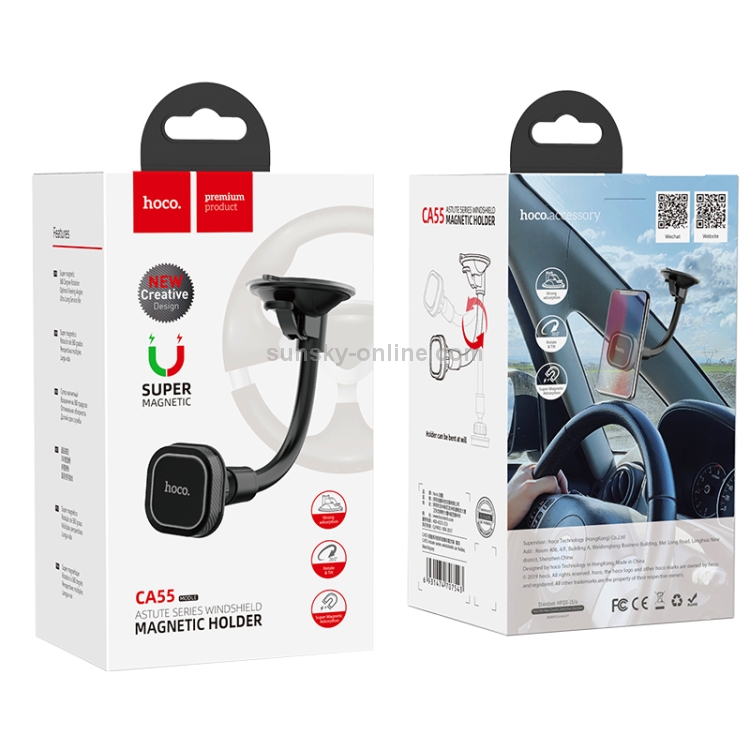 Hoco CA55 Astute Series Windshield In-car Holder (Black) Hoco CA55 Astute Series Windshield In-car Holder (Black)