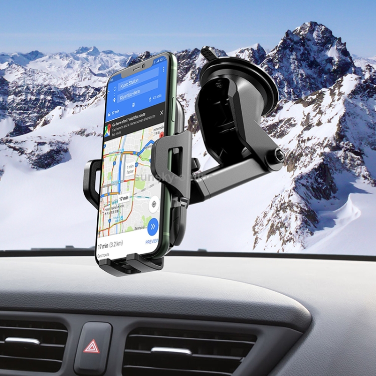 hoco CA76 Touareg One-touch Center Console Car Holder for 4.5-6.5 inch Mobile Phone (Black) - 5