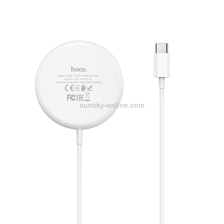 hoco CW29 Qi Standard Magnetic Wireless Fast Charger(White) hoco CW29 Qi Standard Magnetic Wireless Fast Charger(White)