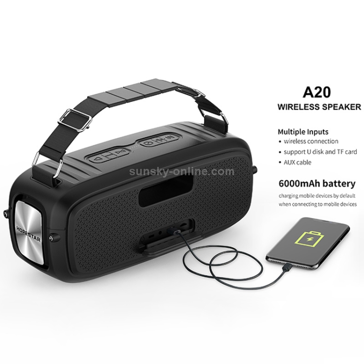 HOPESTAR A20 TWS Portable Outdoor Waterproof Subwoofer Bluetooth Speaker, Support Power Bank & Hands-free Call & U Disk & TF Card & 3.5mm AUX(Blue) HOPESTAR A20 TWS Portable Outdoor Waterproof Subwoofer Bluetooth Speaker, Support Power Bank & Hands-free Call & U Disk & TF Card & 3.5mm AUX(Blue)