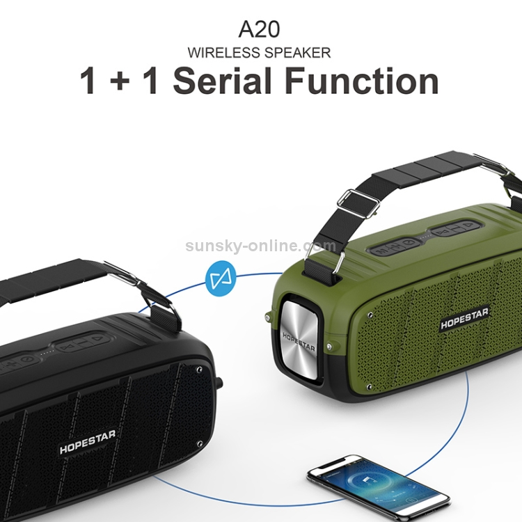 HOPESTAR A20 TWS Portable Outdoor Waterproof Subwoofer Bluetooth Speaker, Support Power Bank & Hands-free Call & U Disk & TF Card & 3.5mm AUX(Blue) HOPESTAR A20 TWS Portable Outdoor Waterproof Subwoofer Bluetooth Speaker, Support Power Bank & Hands-free Call & U Disk & TF Card & 3.5mm AUX(Blue)