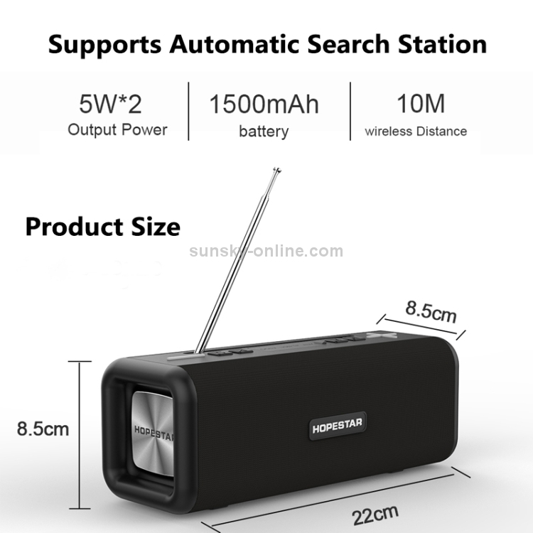 HOPESTAR T9 Portable Outdoor Bluetooth Speaker (Black) HOPESTAR T9 Portable Outdoor Bluetooth Speaker (Black)