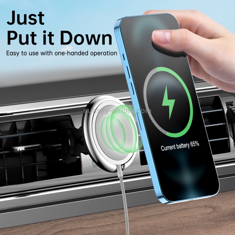 R-JUST CZ01 MagSafe Wireless Charging Car Holder (Silver) R-JUST CZ01 MagSafe Wireless Charging Car Holder (Silver)