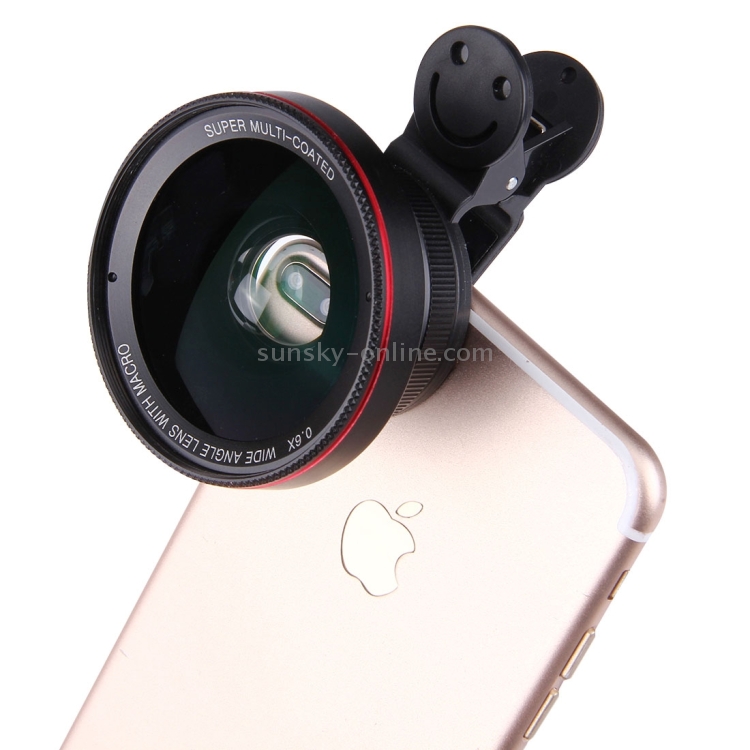 Lente del teléfono móvil, 2 funciones Kit de lente de cámara 0.45x Len gran  angular y lente de cámara macro HD para teléfono Android Iphone