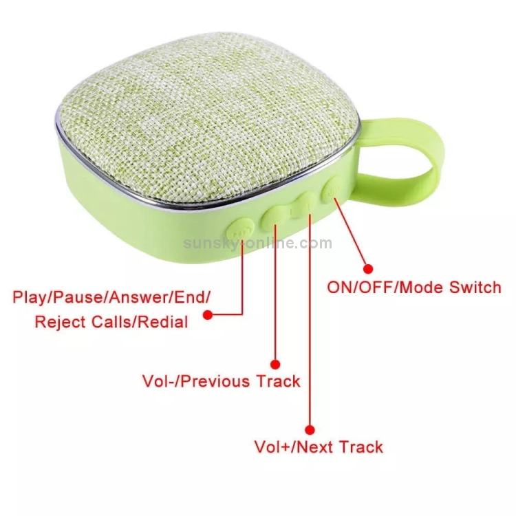 X25new Cloth Texture Square Portable Mini Bluetooth Speaker, Support Hands-free Call & TF Card & AUX(Green) X25new Cloth Texture Square Portable Mini Bluetooth Speaker, Support Hands-free Call & TF Card & AUX(Green)