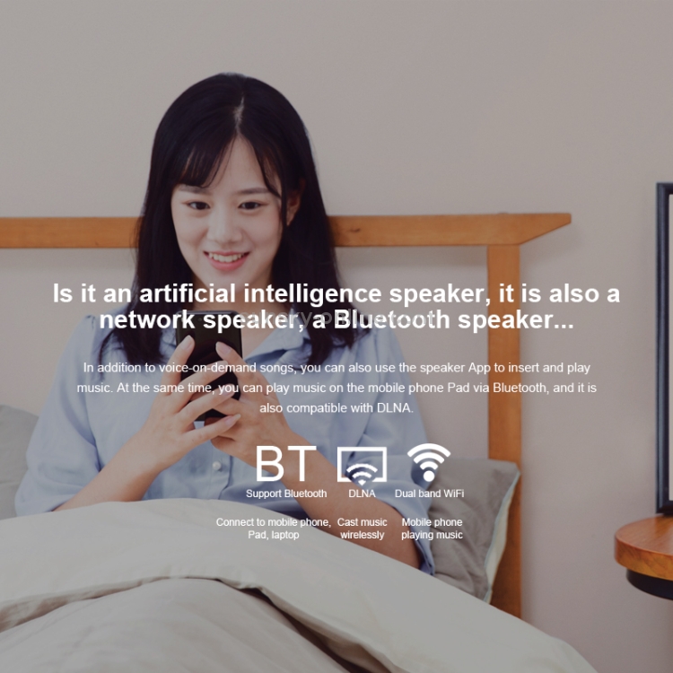 Xiaomi AI Speaker Support Dual-band WiFi &amp; Bluetooth 4.1 &amp; A2DP 