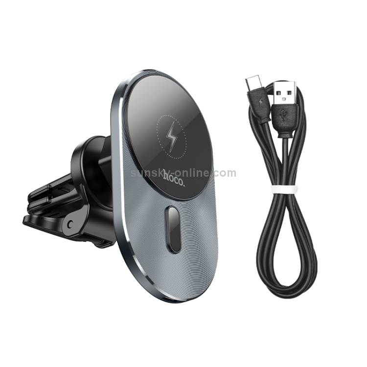 hoco CA91 Car Magnetic Wireless Fast Charging Holder (Grey) hoco CA91 Car Magnetic Wireless Fast Charging Holder (Grey)
