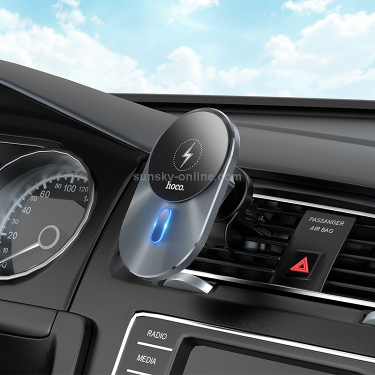 hoco CA91 Car Magnetic Wireless Fast Charging Holder (Grey) hoco CA91 Car Magnetic Wireless Fast Charging Holder (Grey)