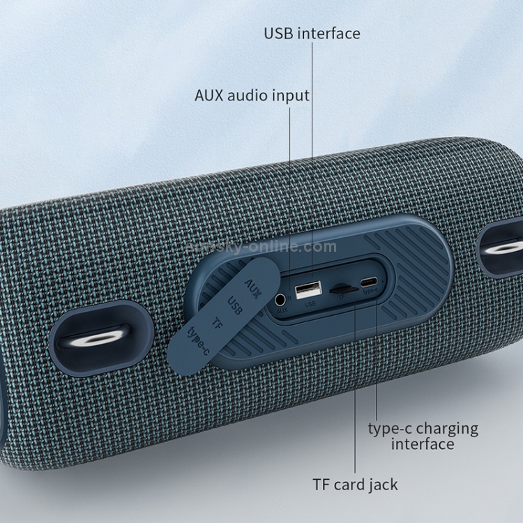 WIWU P15 MAX IPX6 Водонепроницаемый динамик Bluetooth, поддержка громкой связи и TF Card & Aux & USB (синий) - 4