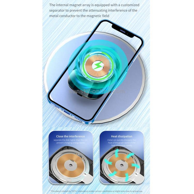 TOTUDESIGN CACW-056 Vehicle Series 15W Car Magnetic Wireless Charger(Black) TOTUDESIGN CACW-056 Vehicle Series 15W Car Magnetic Wireless Charger(Black)