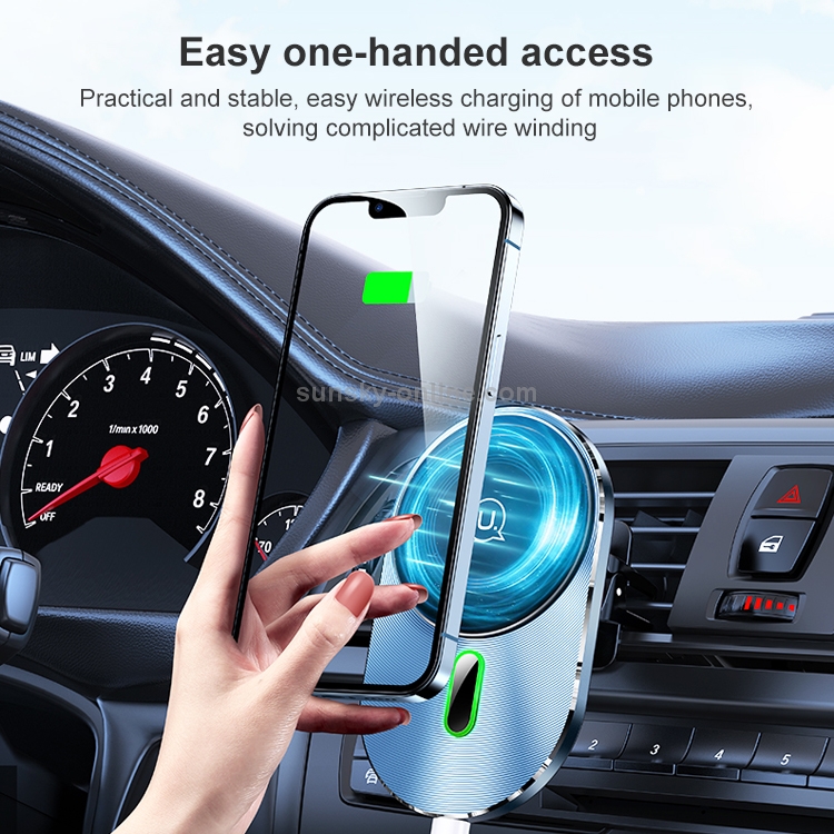 USAMS US-CD170 15W Air Outlet Magnetic Wireless Charging Car Phone Holder Bracket USAMS US-CD170 15W Air Outlet Magnetic Wireless Charging Car Phone Holder Bracket