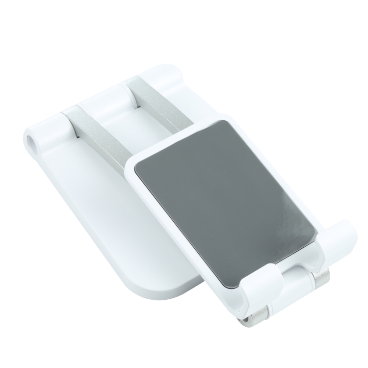 A18 Universal Aluminum Alloy Two-section Folding Mobile Phone Tablet Holder(White) A18 Universal Aluminum Alloy Two-section Folding Mobile Phone Tablet Holder(White)