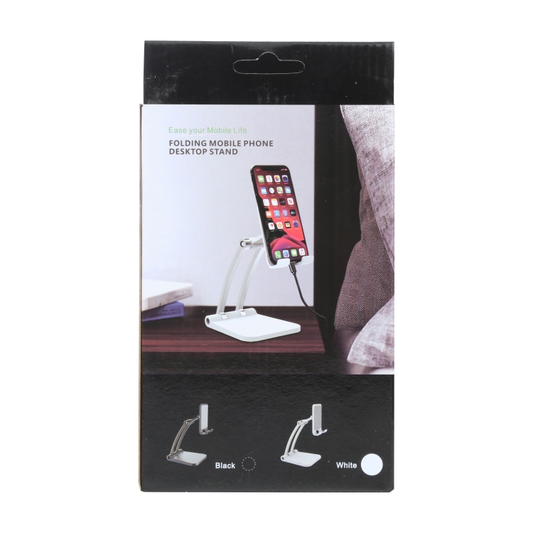 A18 Universal Aluminum Alloy Two-section Folding Mobile Phone Tablet Holder(White) A18 Universal Aluminum Alloy Two-section Folding Mobile Phone Tablet Holder(White)