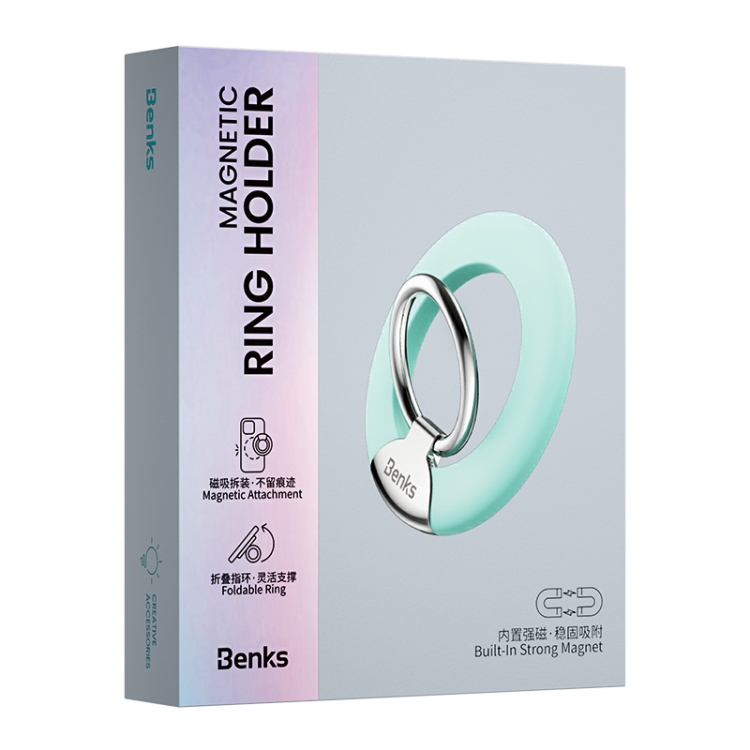 Benks L42 Mobile Phone Liquid Silicone Magnetic Ring Holder (Cyan) Benks L42 Mobile Phone Liquid Silicone Magnetic Ring Holder (Cyan)