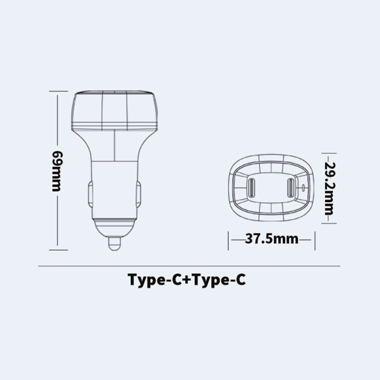 ACC-580 Dual Ports PD 60W Fast Charging Car Charger(White) ACC-580 Dual Ports PD 60W Fast Charging Car Charger(White)