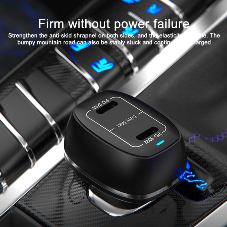 ACC-580 Dual Ports PD 60W Fast Charging Car Charger(White) ACC-580 Dual Ports PD 60W Fast Charging Car Charger(White)