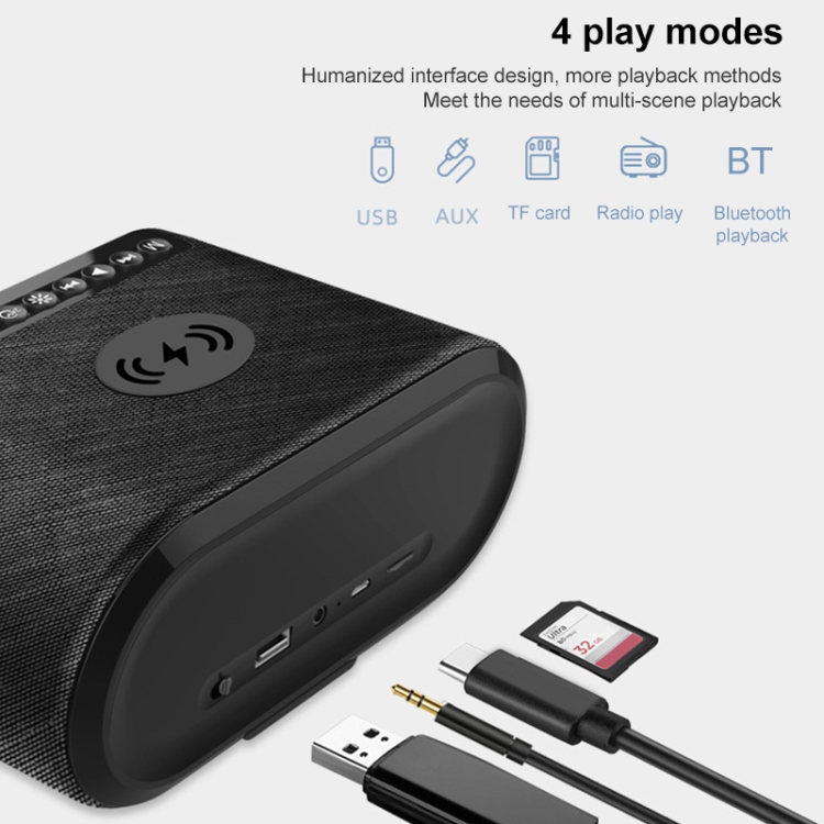 EBS-028 Wireless Charging Bluetooth Speaker Bluetooth 5.0 (Black) EBS-028 Wireless Charging Bluetooth Speaker Bluetooth 5.0 (Black)