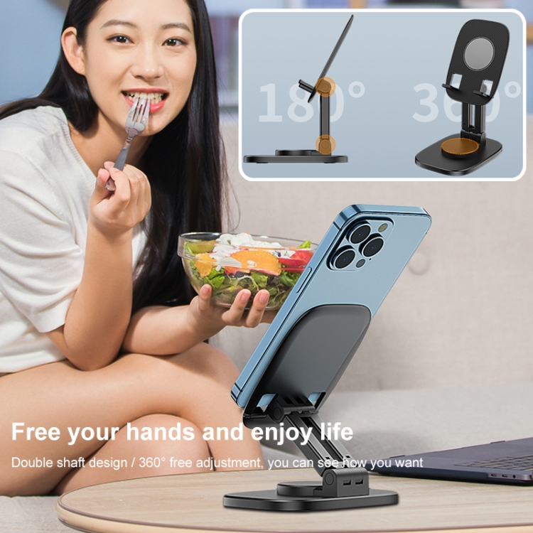 FD5 B028 Foldable Rotating Desktop Phone Tablet Holder (Black) FD5 B028 Foldable Rotating Desktop Phone Tablet Holder (Black)