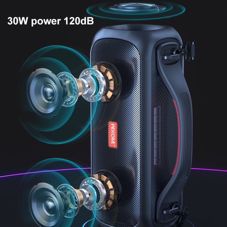 WEKOME D38 30W Dual Speaker Big Sound Wave RGB Strap Bluetooth Speaker