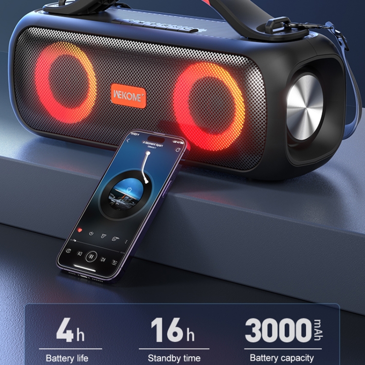 WEKOME D38 30W Dual Speaker Big Sound Wave RGB Strap Bluetooth Speaker