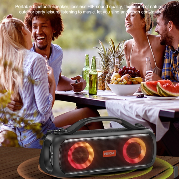 WEKOME D38 30W Dual Speaker Big Sound Wave RGB Strap Bluetooth Speaker