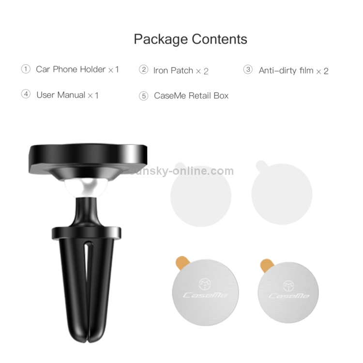 CaseMe Universal 360 Degree Rotation Magnetic Car Air Outlet Vent Mount Phone Holder CaseMe Universal 360 Degree Rotation Magnetic Car Air Outlet Vent Mount Phone Holder
