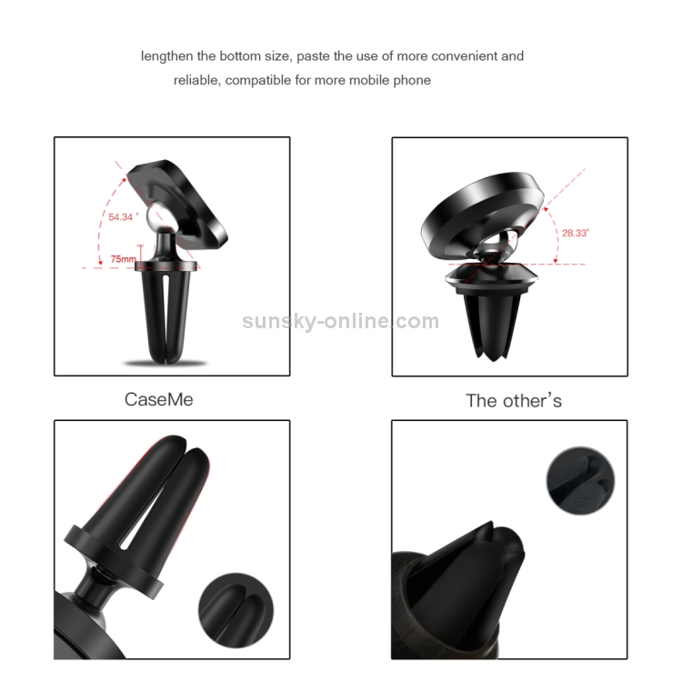 CaseMe Universal 360 Degree Rotation Magnetic Car Air Outlet Vent Mount Phone Holder CaseMe Universal 360 Degree Rotation Magnetic Car Air Outlet Vent Mount Phone Holder