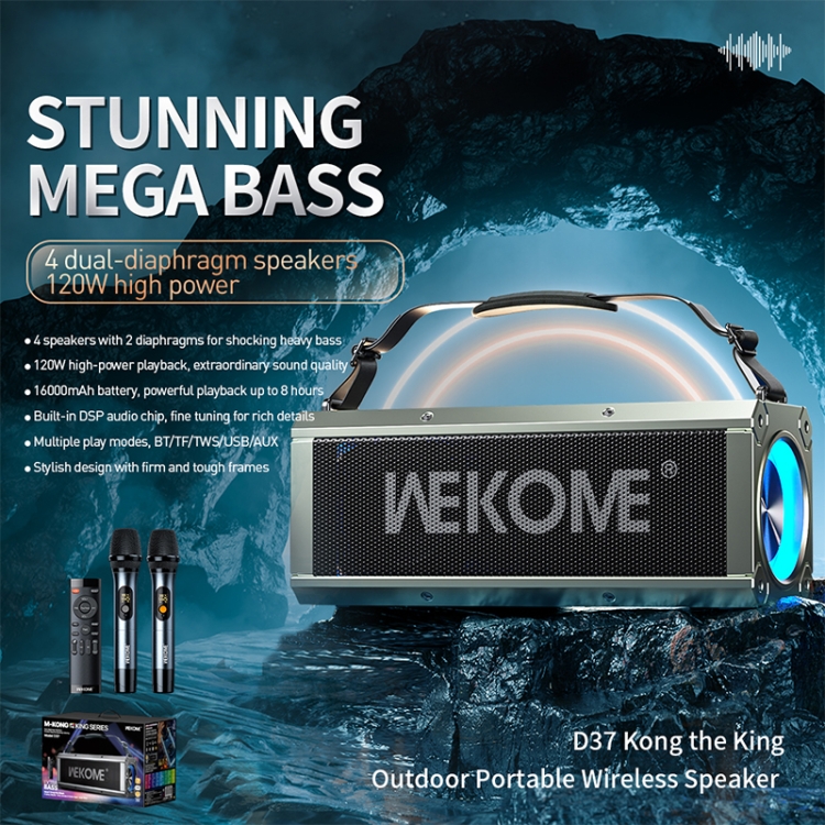 WEKOME D37 120W Outdoor Portable Bluetooth Speaker WEKOME D37 120W Outdoor Portable Bluetooth Speaker