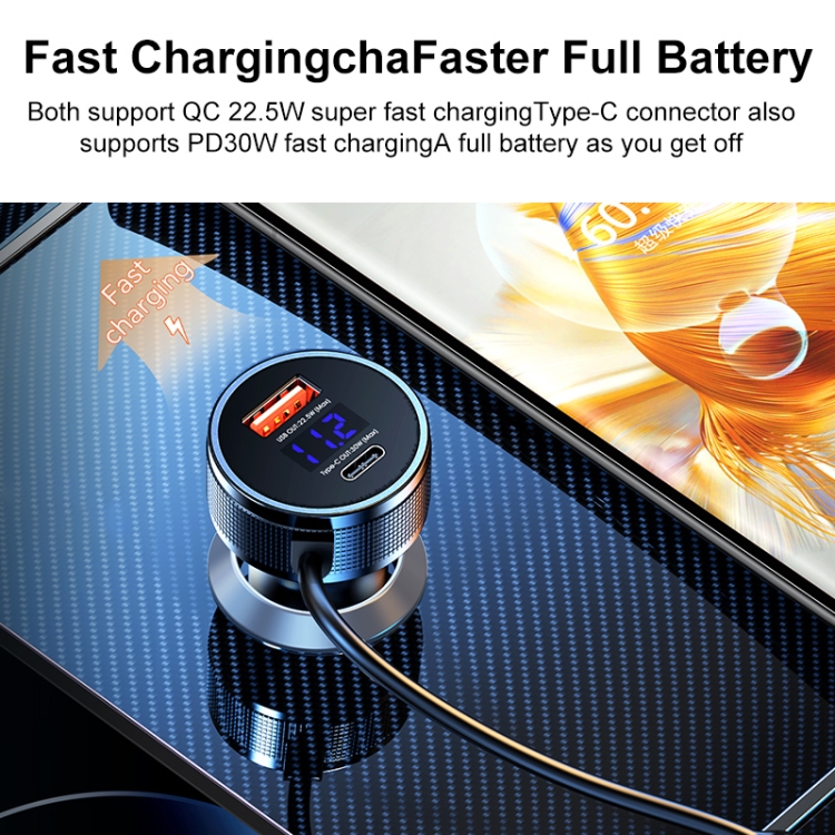 REMAX RCC336 Saga Series 2 in 1 Car 52.5W PD Fast Charger with USB-C / Type-C + 8 Pin Spring Cable REMAX RCC336 Saga Series 2 in 1 Car 52.5W PD Fast Charger with USB-C / Type-C + 8 Pin Spring Cable
