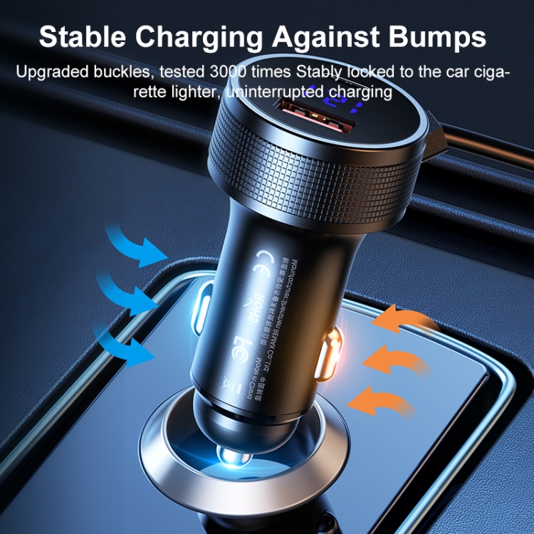 REMAX RCC336 Saga Series 2 in 1 Car 52.5W PD Fast Charger with USB-C / Type-C + 8 Pin Spring Cable REMAX RCC336 Saga Series 2 in 1 Car 52.5W PD Fast Charger with USB-C / Type-C + 8 Pin Spring Cable