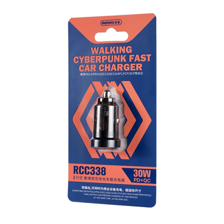 REMAX RCC338 Walking Series 2 in 1 Car 30W PD Fast Charger REMAX RCC338 Walking Series 2 in 1 Car 30W PD Fast Charger